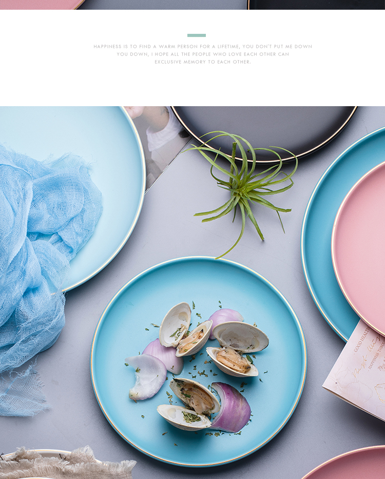 Mystery of the Nordic idea of household ceramics cutlery tray beefsteak plate of fruit breakfast dish disc plate