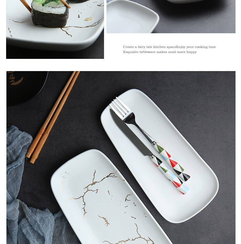 Nordic secret ins wind ceramic plates of sushi flat pallet dessert for creative see colour marble