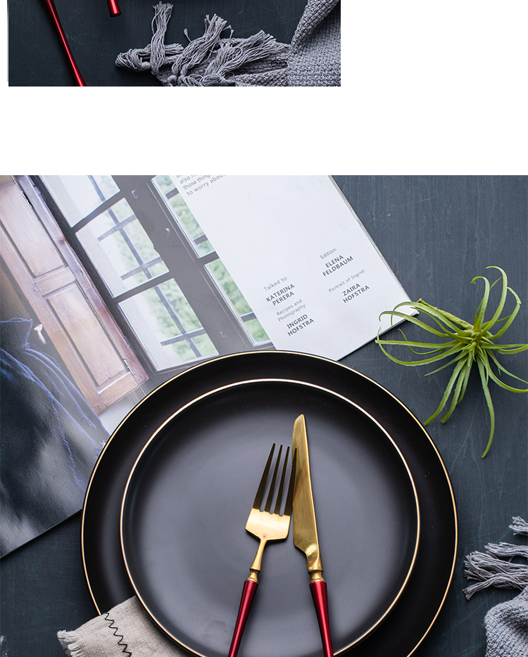 Mystery of the Nordic idea of household ceramics cutlery tray beefsteak plate of fruit breakfast dish disc plate