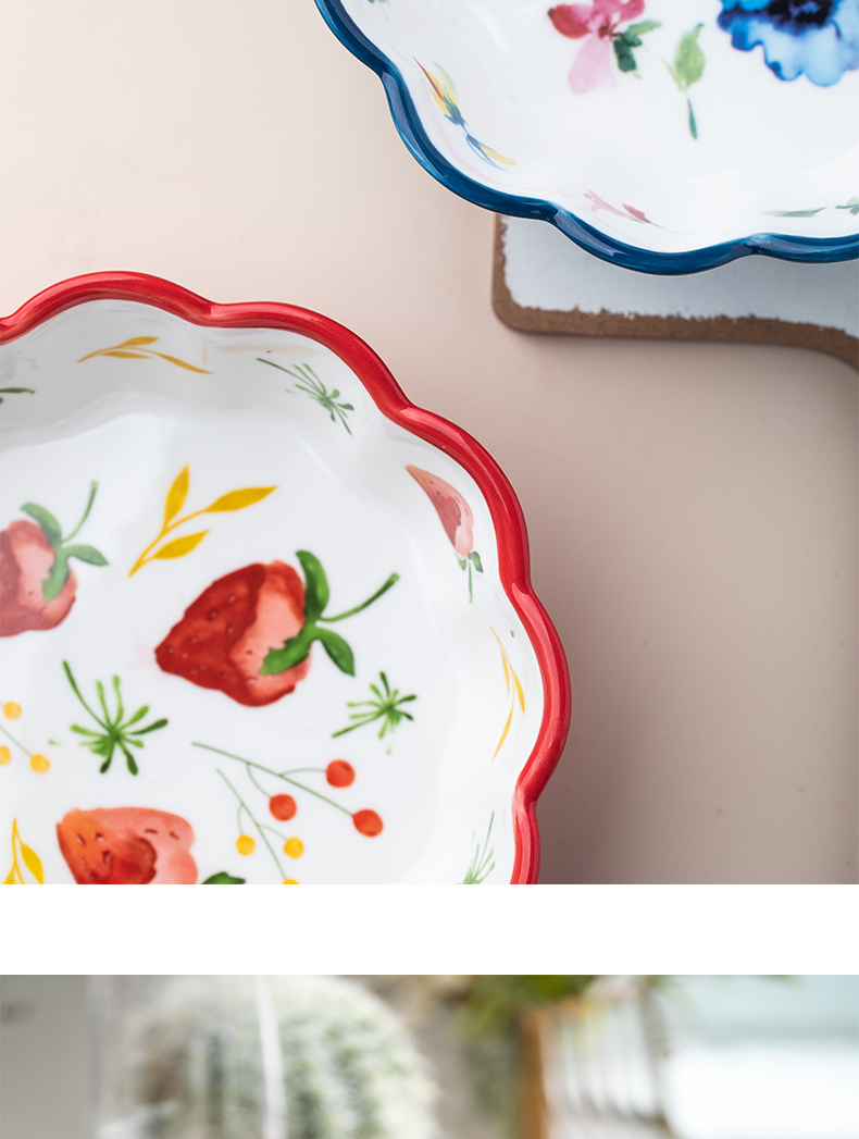 Fruit dessert salad bowl, lovely ins creative web celebrity ceramic bowl rainbow such as bowl character of the four seasons jobs household utensils