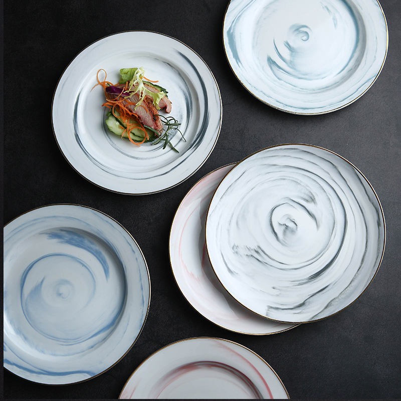Nordic secret dish beefsteak plate up phnom penh marble ceramic creative household utensils web celebrity salad plates