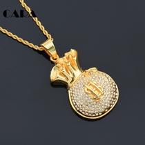 Hot sale European and American trend personality money bag pendant hip-hop necklace men and women hipster pendant nightclub street dance accessories