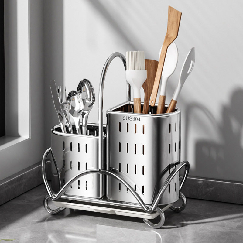 304 stainless steel square kitchen drain chopstick barrel