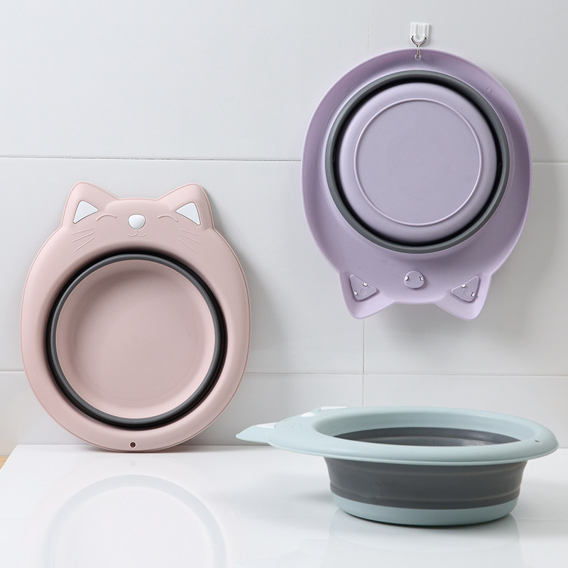 Baby folding washbasin Baby can hang 2-pack 3 infant travel shrink portable cute pp washbasin