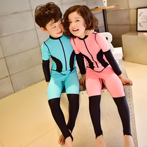Free mail diving suit hot spring men and women swimwear long sleeve sunscreen comfortable body shaping trousers one-piece snorkeling childrens swimsuit