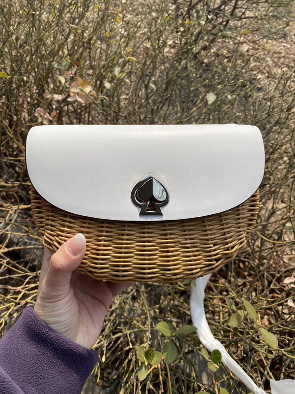Kate Spade Kate Spade Leather + Rattan Shoulder Crossbody Bag Kate Spade Kate Spade Leather + Rattan Shoulder Crossbody Bag