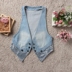 mặc retro mùa xuân ngắn 2020 denim áo giáp của phụ nữ áo vest mùa hè không tay mỏng cắt ngựa Clip cô gái 