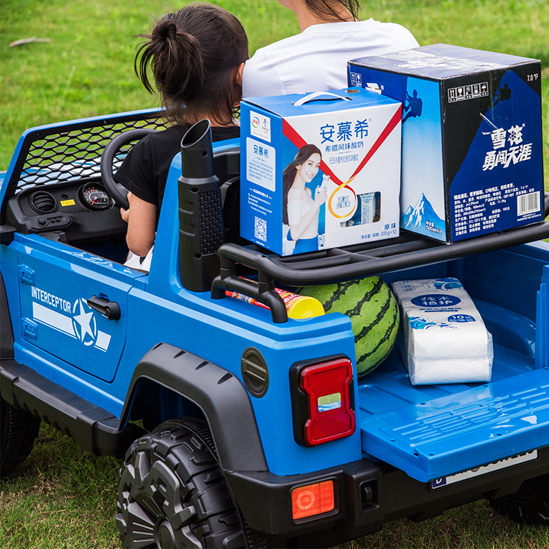 Two-seat children's electric truck Four-wheeled baby children's toy car can sit with adults remote control double off-road