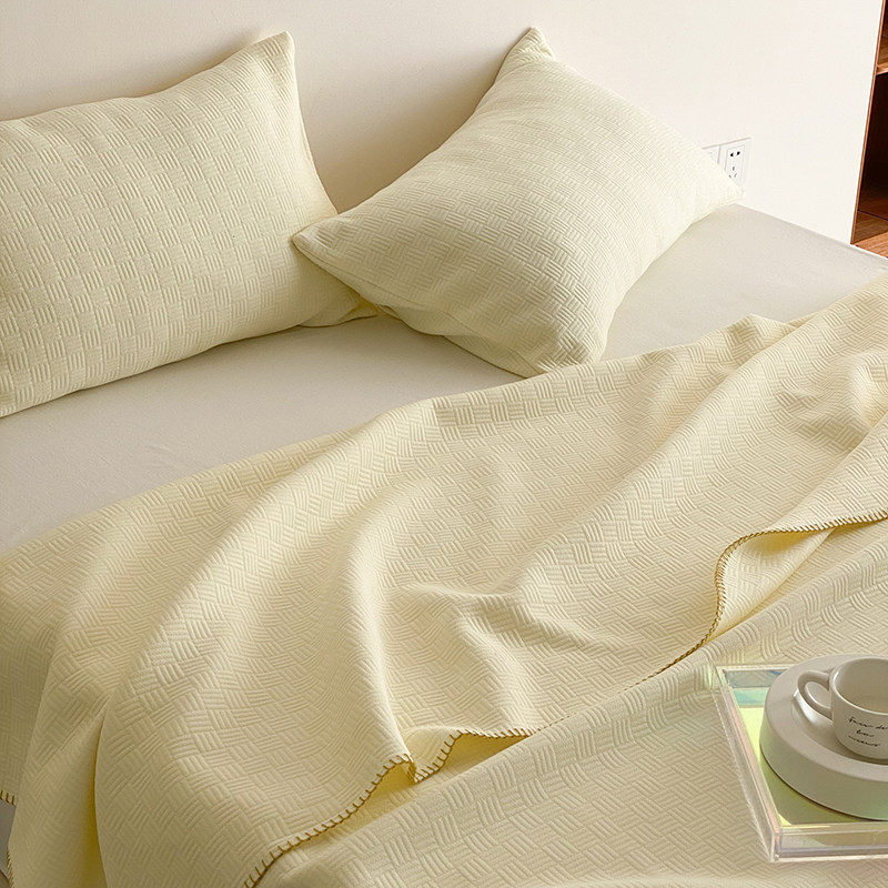 Minimalist pure color Organic A class full cotton knit Huffag Summer quilted by lazycozy lid air conditioning by summer cool quilts