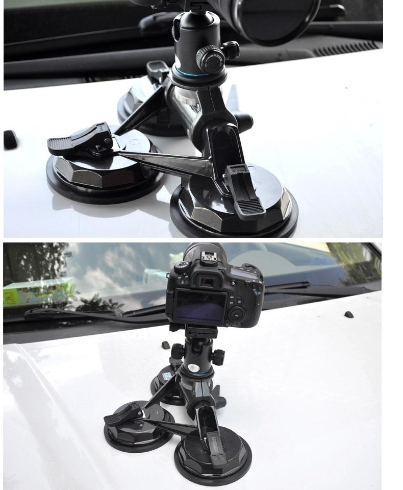 Xe máy khung ổn định giá xe hút cốc giữ máy ảnh DSLR Máy ảnh ba móng xe hút cốc kịch xe giá - Phụ kiện máy ảnh DSLR / đơn chân máy quay điện thoại