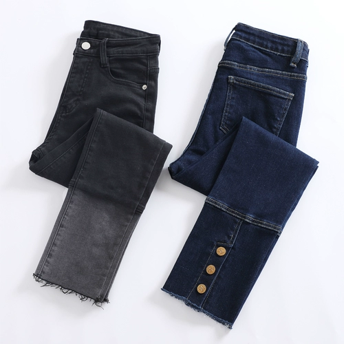 Весенние джинсы, приталенные штаны, высокая талия, по фигуре, подходит для подростков, свободный прямой крой