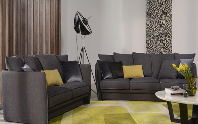 Nordic Modern Light Luxury Italian Milan Aigacada Same Style Down-Filled Fabric Living Room Sofa Set