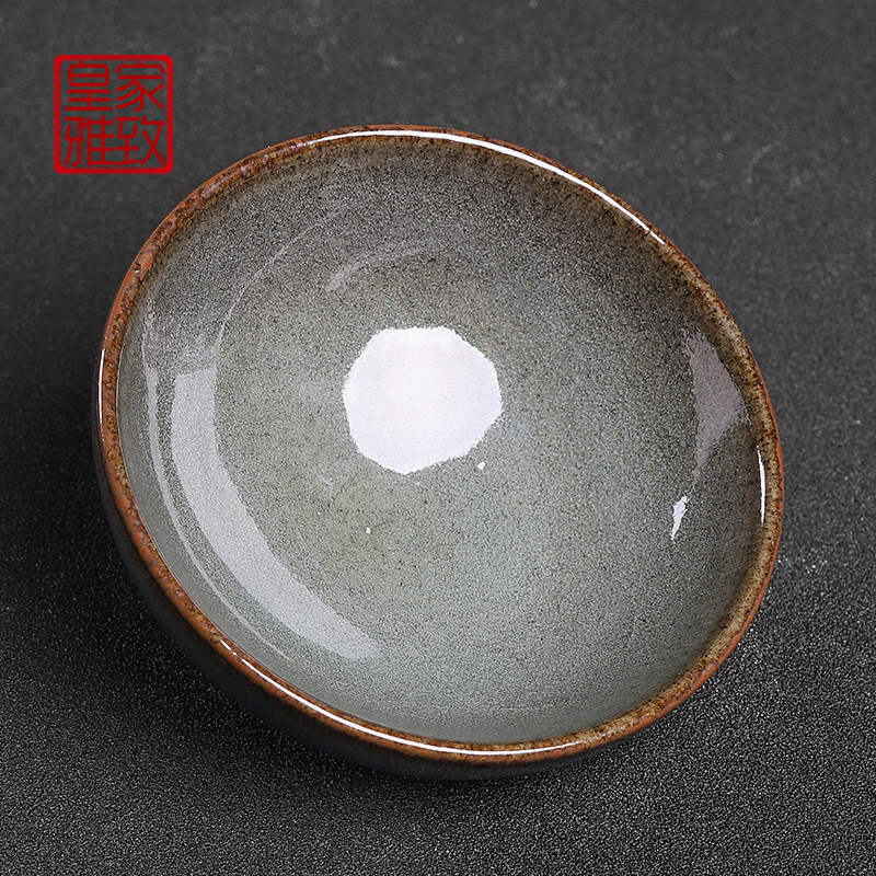 Fujian Dragon Kiln Firewood Burning Grey Bay Built of pure handmade family of iron foetus Gongfu tea Master's cup single home tasting cup