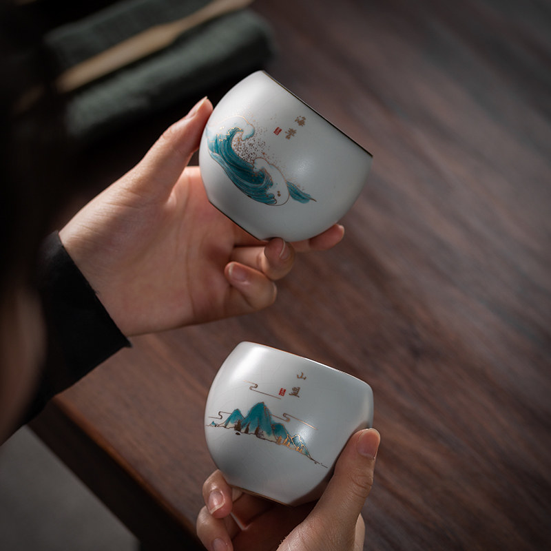 Yu kiln master cup couple cup a pair of gift box opening cup can make cup cup large kung fu cup