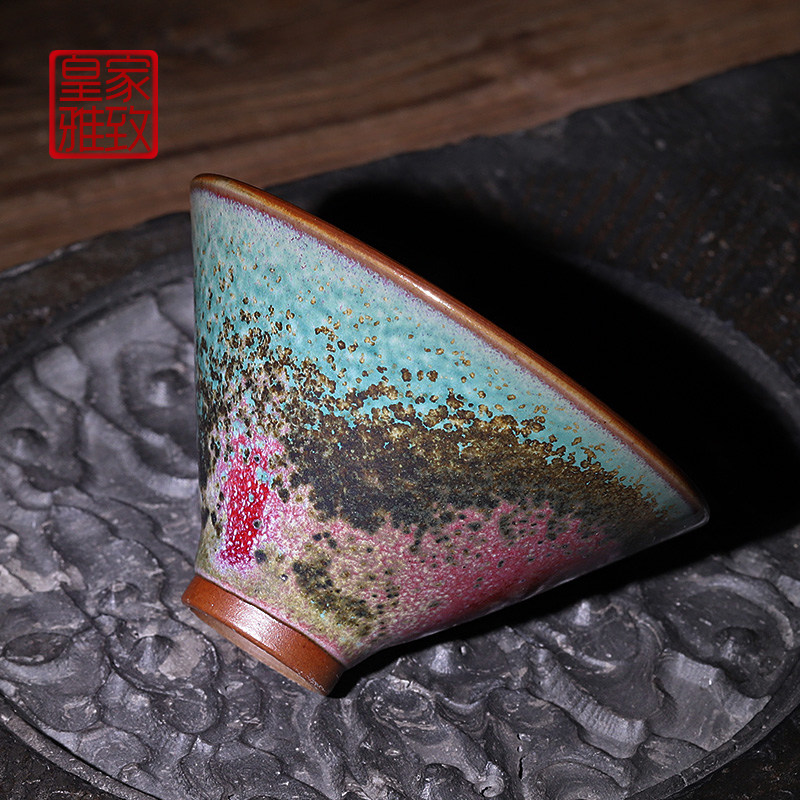 Jun Porcelain Master's Cup Pure Handmade Tea Brechel Cup Kiln Change Kung Fu Small Tea Cup Single Cup Male Lady High-end Pint Cup