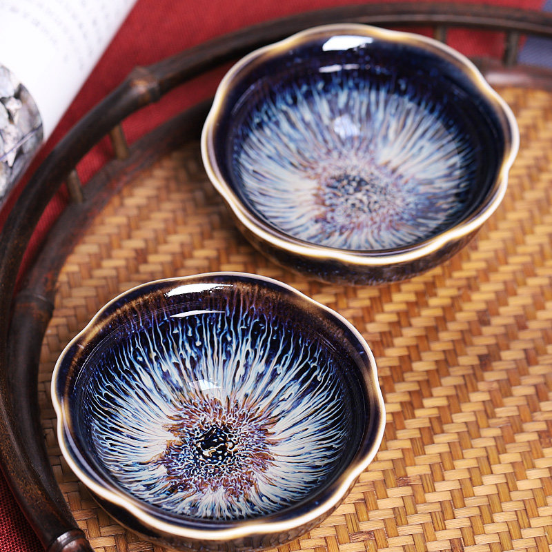 Retro Tea Bowls Tasting Cups of Tea Drinking Cups of Glazed Rabbit Milli Ceramic Cups Dazzle Goblet Kung-fu Master Cup of Tea