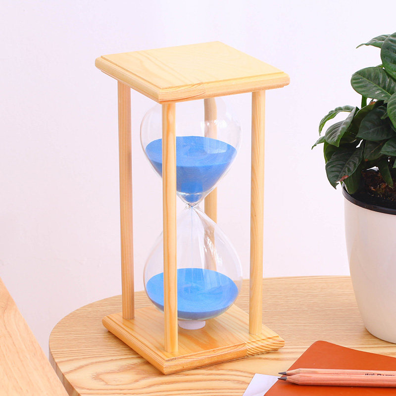 Wooden hourglass timer Funnel quicksand bottle time 30 minutes Brushing an hour Children's fall creative ornaments