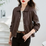 Утепленная осенняя короткая полиуретановая куртка, свободный крой