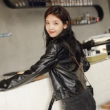 Короткая осенняя полиуретановая куртка для отдыха, в корейском стиле