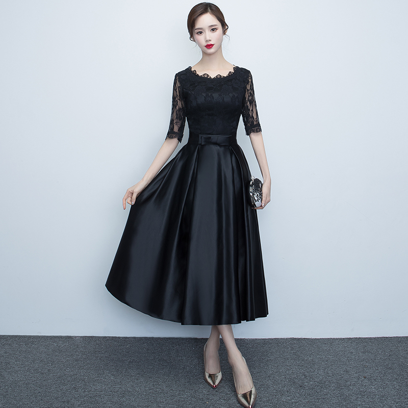 Black Evening Dress for Women 2026 New Style Light Luxury Niche High-End Petite Mother's Party Dress Can Be Worn Casually Black Evening Dress for Women 2026 New Style Light Luxury Niche High-End Petite Mother's Party Dress Can Be Worn Casually