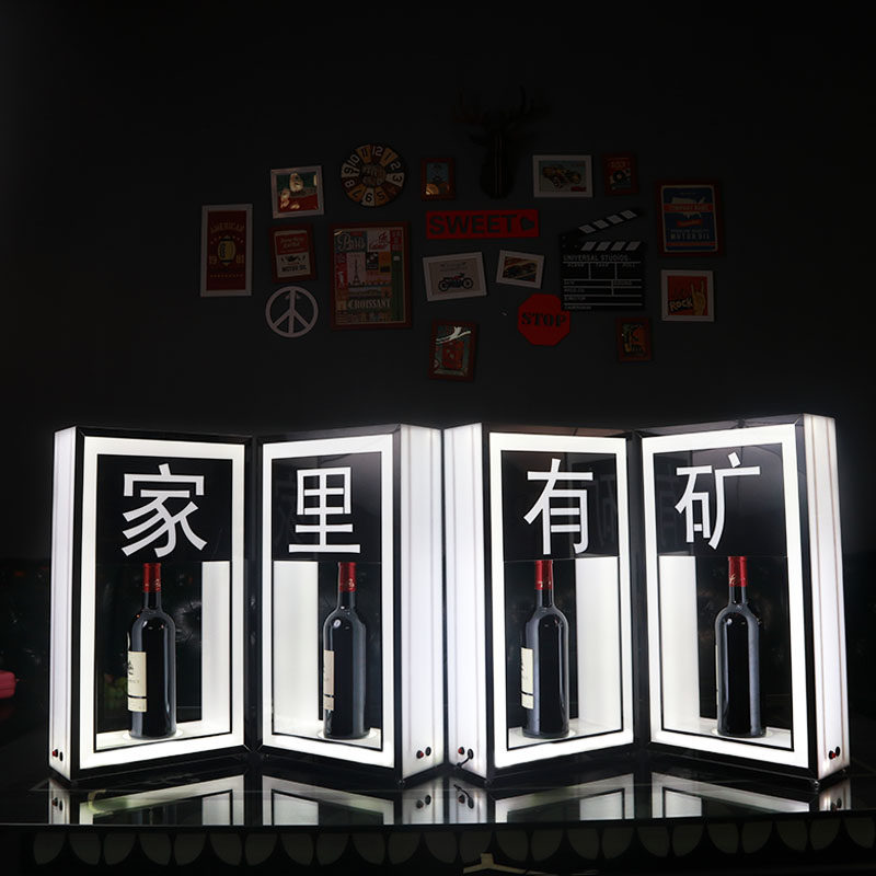 Home with mine Luminous Wine Base Bar Red Wine Ktv Charged Led Champagne Xo Wine Holder Literal Composition Wine Base