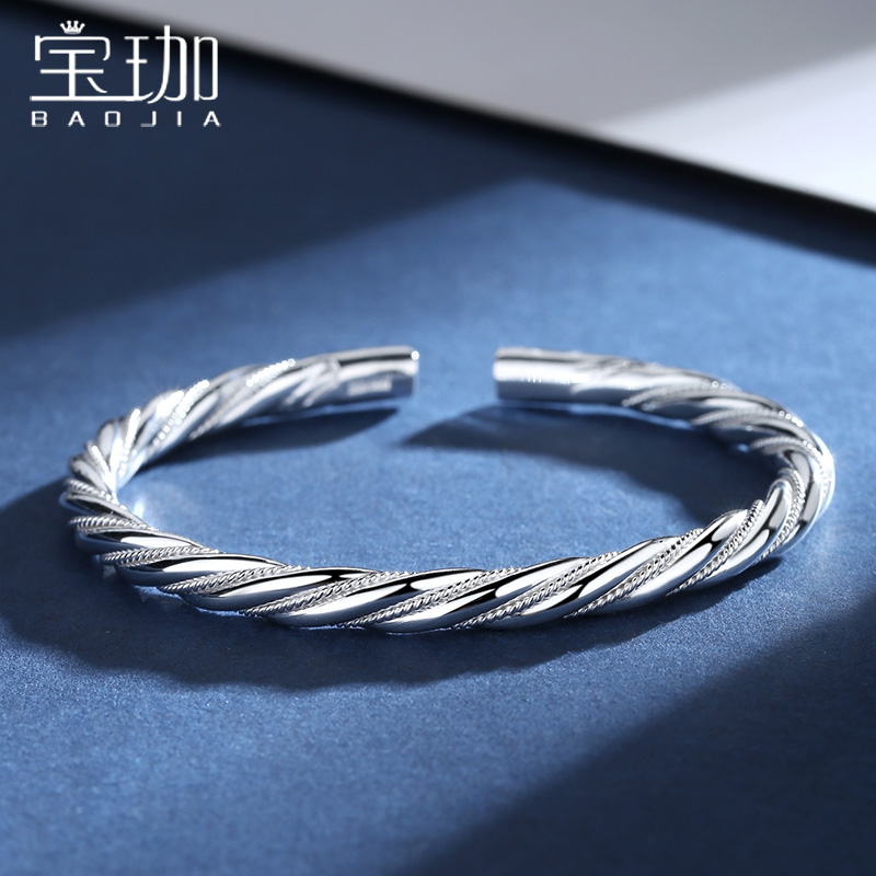 Twist Flowers 999 Pure Silver Bracelet Women Ins Small Crowd Design Advanced Sensual Silver Bracelets Solid Young 2021 new