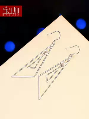 Triangle sterling silver earrings for women 2021 New Tide Korean temperament Net red earrings unique earrings face small