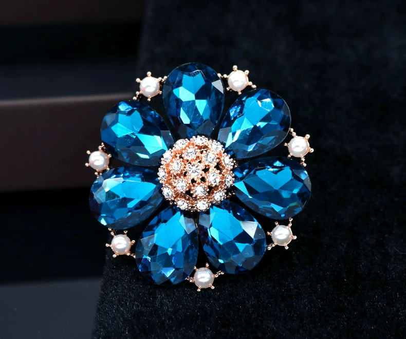 Thời trang Hàn Quốc Trâm Phụ Nữ Pha lê Corsage Áo len Áo cổ lọ Pin lớn Khăn choàng đơn giản Phụ kiện khóa cai ao