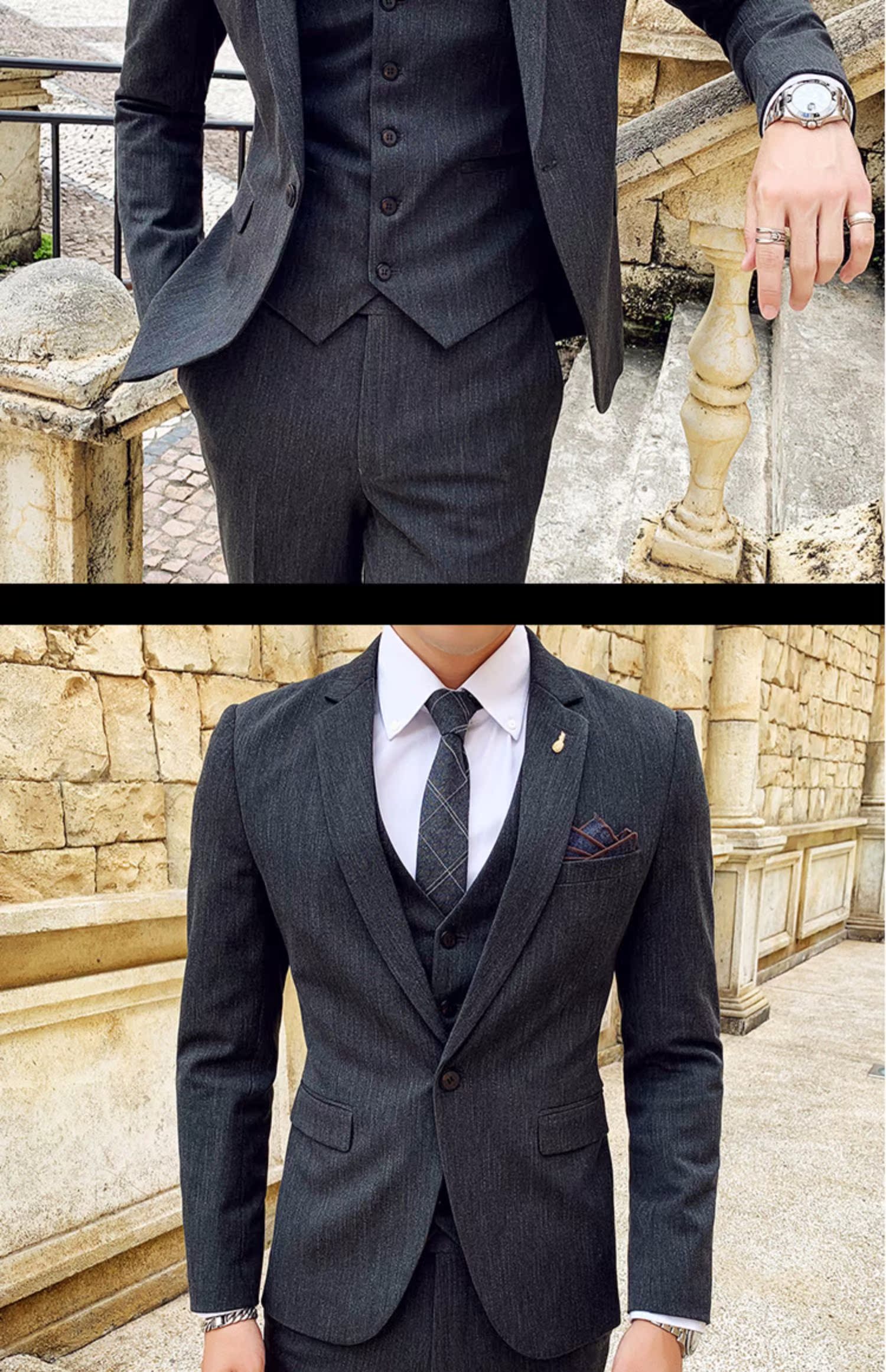 Trang phục chú rể phù hợp với nam phù hợp với doanh nhân chuyên nghiệp Slim Hàn Quốc phiên bản nam kinh doanh phù hợp với xu hướng - Suit phù hợp quần áo thể thao nam