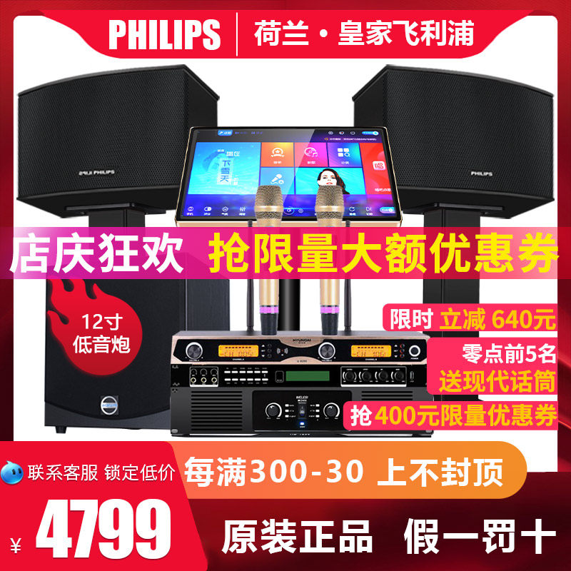 Royal Philips 1310 Home KTV Sound suit Home KaroKAll professional speaker power amplifier Full set K song cinema Living room Small and medium stage Bar singing special equipment