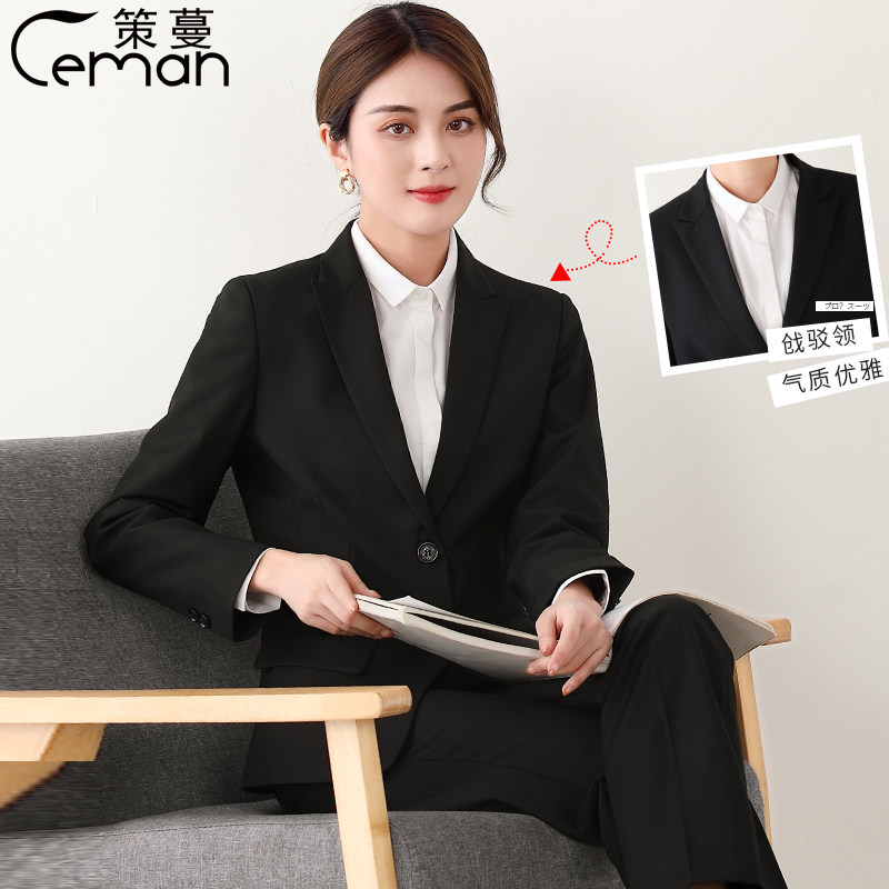 Suit suit women's work temperament small suit jacket black student interview white-collar professional work clothes women's dress