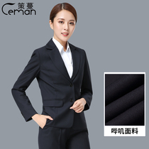 Ce Man professional suit Womens suit jacket Formal spring and autumn shopping mall workplace manager Civil servant work clothes Navy blue