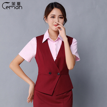 Ceman professional attire vest female stripe red horse clip Industrial Bank clothing new skirt suit uniform autumn and summer