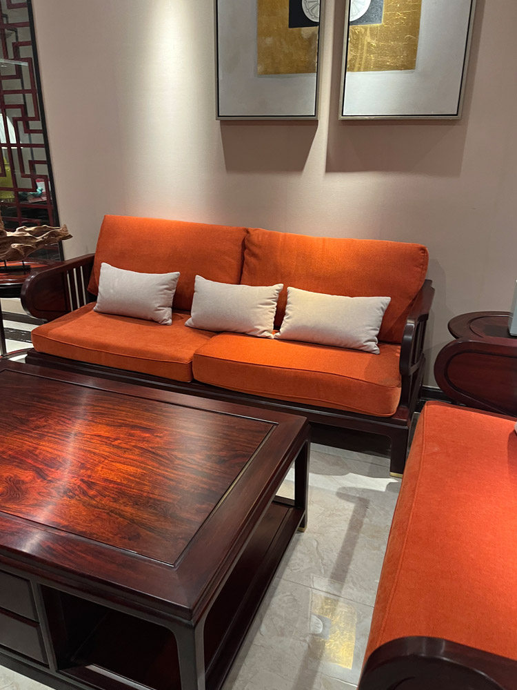 Махогани диван 中山红木家具东非黑酸枝红酸枝小户型新中式新古典沙发客厅组合