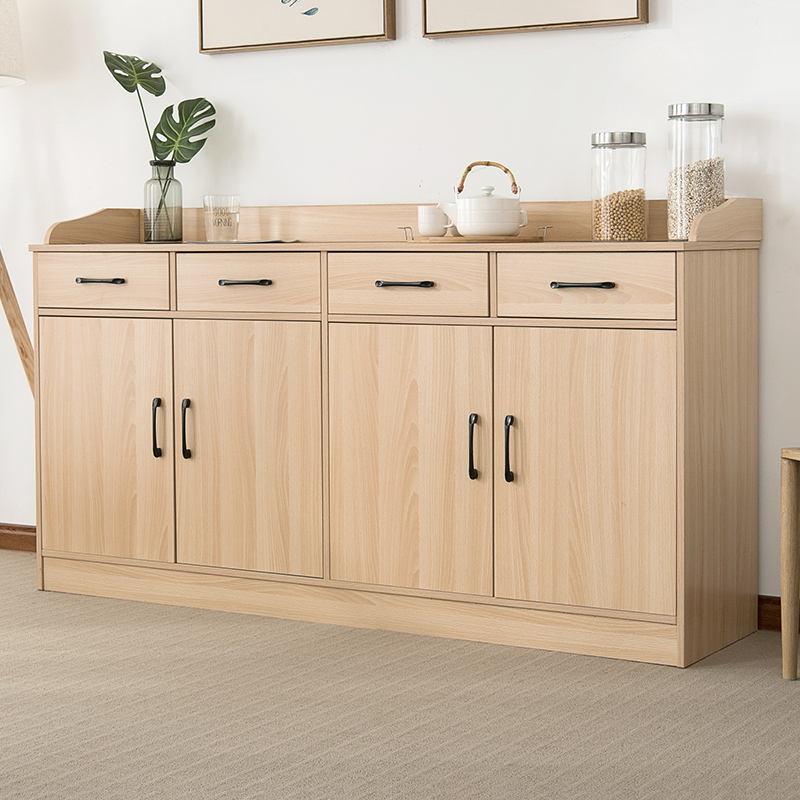 Lingsen Solid Wood Color Sideboard Commercial Sideboard Office Tea Cabinet Living Room Integrated Wall Cabinet Storage Cabinet