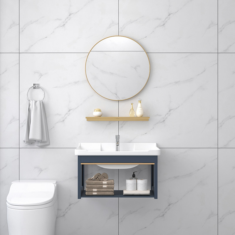 Balcony Small Washbasin Dressing Room Wash Terrace Pool Easy Small Family Type Home Hanging Wall Style Washbasin Cabinet Combination