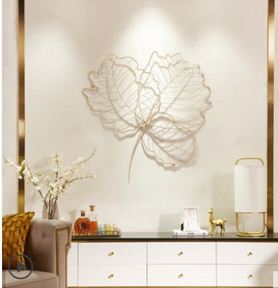 Eurostyle Maple Leaf Hollowed-out Iron Art Background Wall Wall-mounted Creative Wall Decoration Home Clubhouse Metal