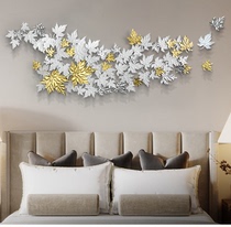 Living Room Sofa Background Wall Decoration Pendant Hotel Decent Board Room Light Luxury Modern Metal Maple Leaf Iron Art Wall Decoration