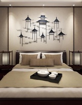 Nordic Metal Iron Art Pavilions Landscape Painting Soft Decorative Wall Decoration Wall-mounted Hotel-Like Inter-Board Art Wall Decoration Crafts