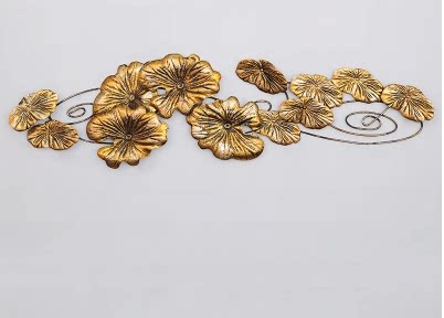 Iron Art Lotus Leaf Wall Decoration Wall-mounted Home Background Wall Decoration Art Floral Pendant Hanging Accessories