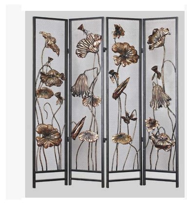 Metal Art Screen Modern Fashion Creative Decoration Partition Xuanguan Flowers Brief Hollowed-out Craft Gift Pendulum Decoration High Gear Gift