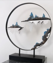 Iron Art Meri Snowy Mountain Living Room Swing Piece Home Wine Cabinet Feng Shui Furnishing desktop Chinese Art Merchandize Display