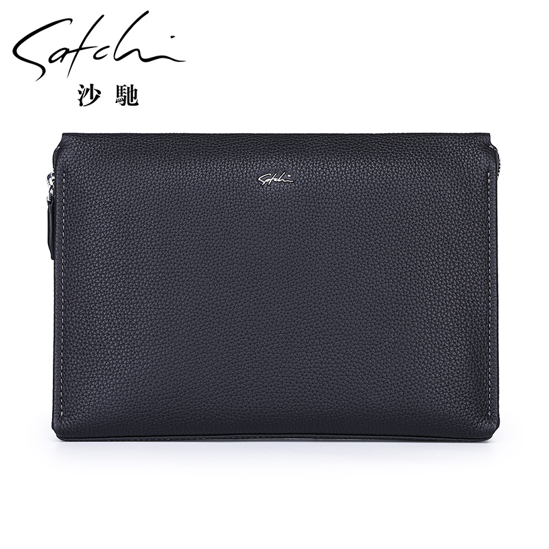 CharChi Handbags Men's new Korean version of men's dermis Handbags Leisure hands Grab Bag Bull Leather Business Envelope for men's wave