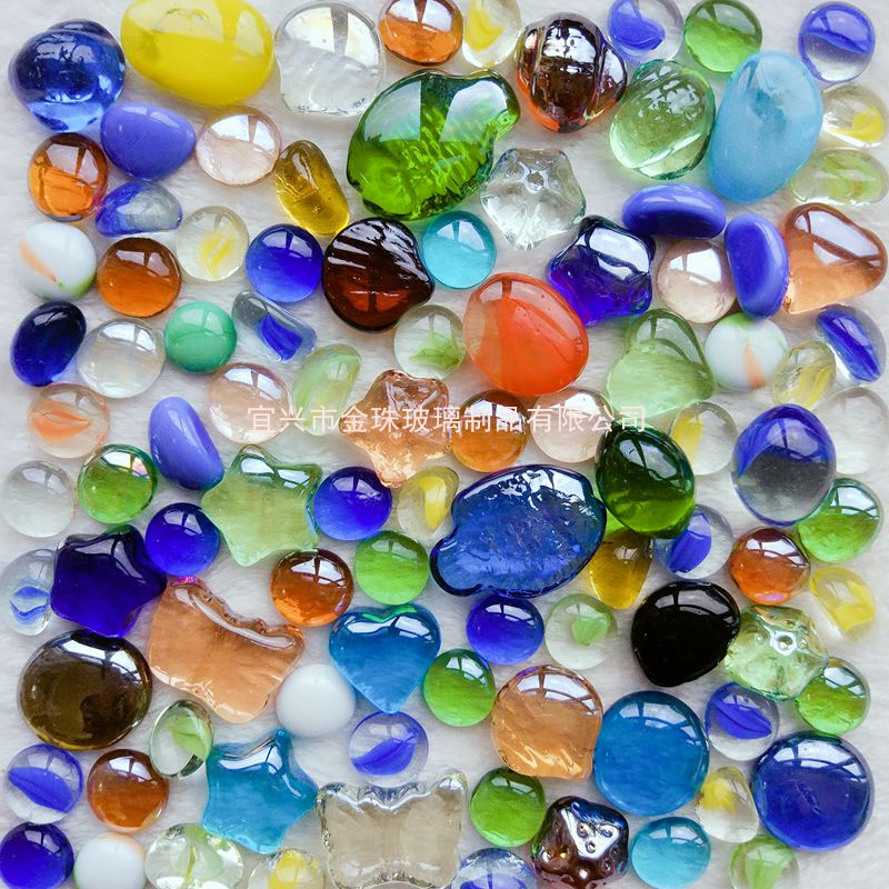 Colorful stone fish tank water plant landscape colorful gift pack 12 combinations of glass blocks of various shapes