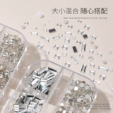 Смешанное украшение для ногтей, бриллиантовые бусины для ногтей, аксессуар, 12 ячеек, популярно в интернете