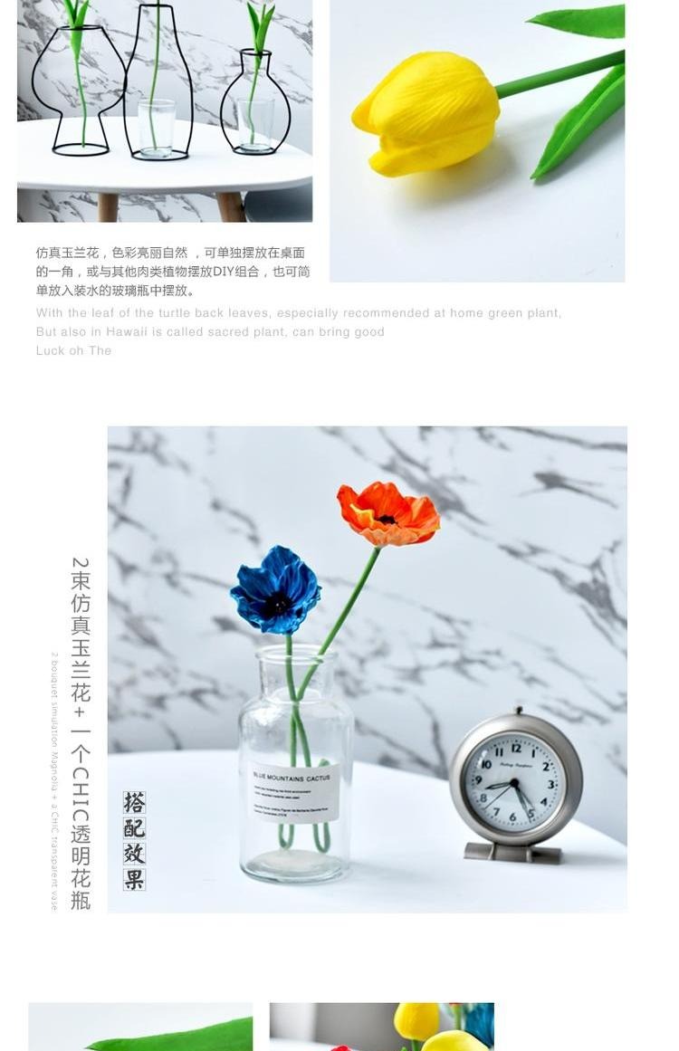Thời trang hoa tulip đơn giản PU mô phỏng trang trí hoa trang trí hoa anh túc giả hoa cửa hàng cắm hoa trang trí hoa - Trang trí nội thất trang trí sân thượng
