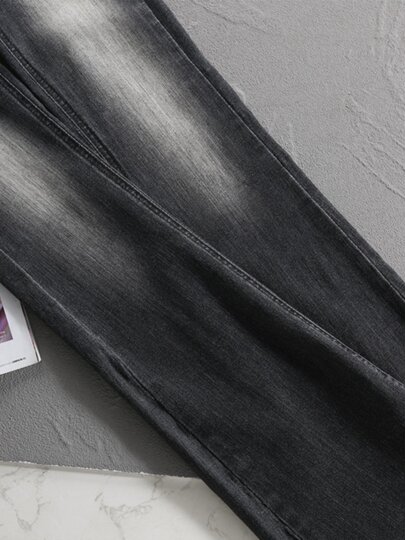 Black and Gray Flared Jeans for Women, Slim Fit, Butt-Lifting, Stretchy, 2026 New Style, High-Waisted, Tight-Fitting, Hip-Enhancing, Bell-Bottom Pants