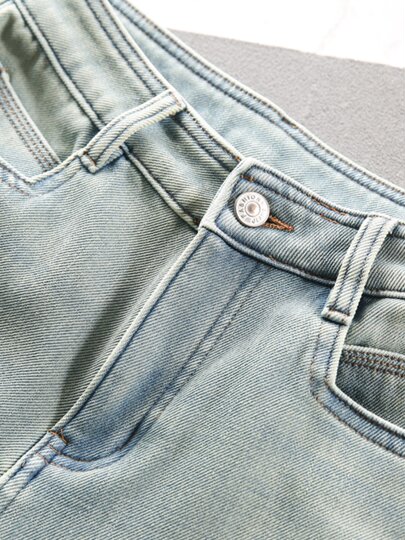 Flared Jeans for Women, Slim Fit, High Waist, 2025 Autumn and Winter New Style, Thickened and Fleece-Lined, Four-Way Stretch, Drapey, Light-Colored Bell-Bottom Pants