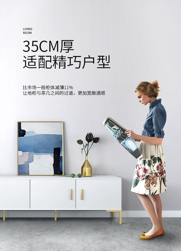 Ánh sáng sang trọng tủ TV Bắc Âu đơn giản hiện đại căn hộ nhỏ phòng khách TV tủ trong hậu hiện đại đơn giản kinh tế châu Âu - TV