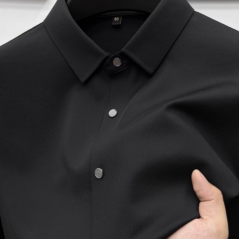 Jeep High-End Black Shirt Men's Long-Sleeved Autumn New Style No-Iron High-End Business Casual Men's Shirt Jeep High-End Black Shirt Men's Long-Sleeved Autumn New Style No-Iron High-End Business Casual Men's Shirt